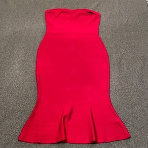 Venus red strapless fit and flare cocktail dress